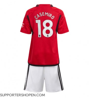 Manchester United Casemiro #18 Hemmatröja Barn 2023-24 Kortärmad (+ korta byxor)